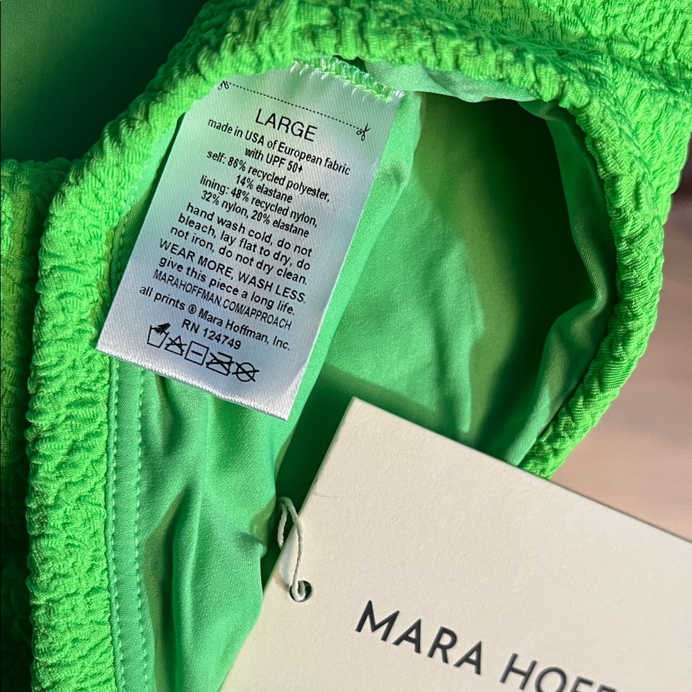 Mara Hoffman - Blanca One Piece Cut Out Swimsuit in Lime Green - Picture 6 of 6